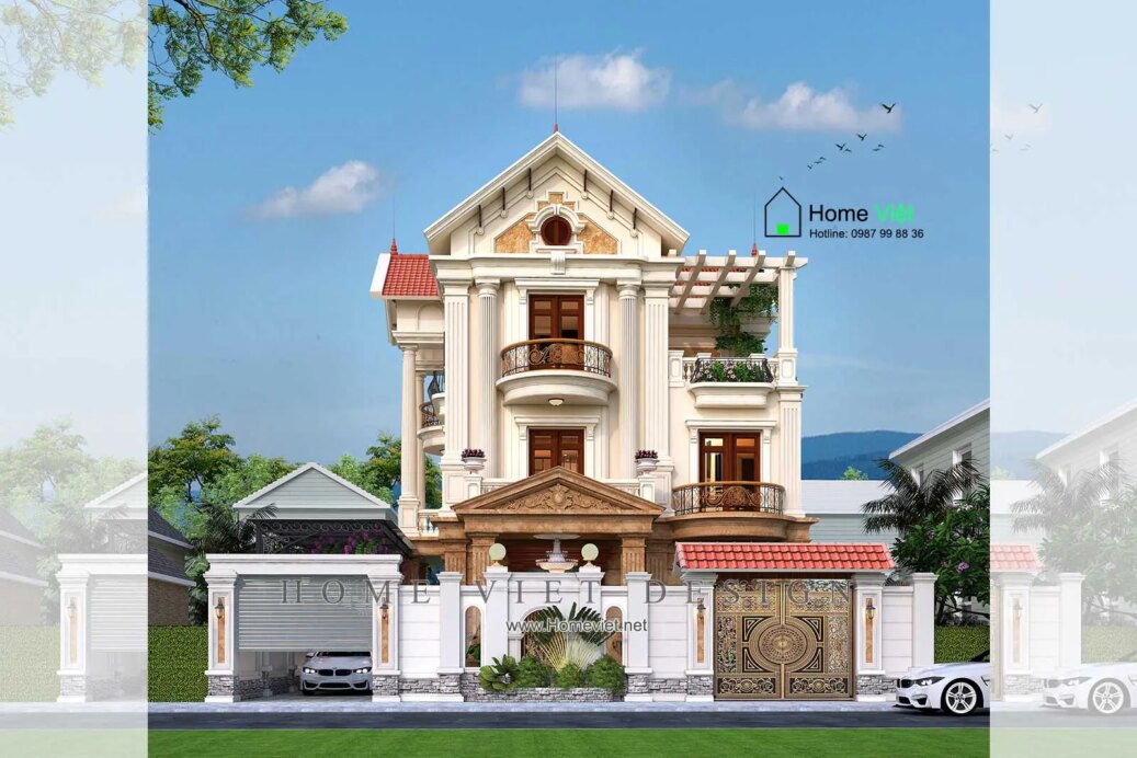 Thiết kế Biệt thự 3 tầng Tân Cổ Điển tại Đồng Nai