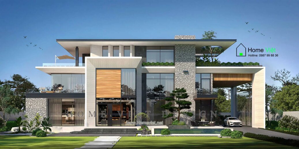 [THANH THỦY VILLA] Thiết kế Biệt thự 3 tầng tại Đà Nẵng theo phong cách hiện đại sinh thái, không gian mở